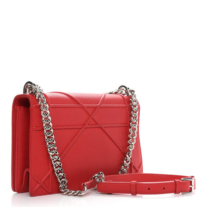 Christian Dior Grained Calfskin Medium Diorama Flap Bag Red 3 of 9