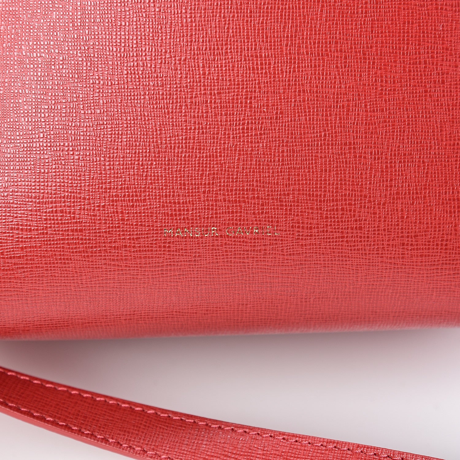 Mansur Gavriel Saffiano Mini Bucket Bag Flamma 5 of 11