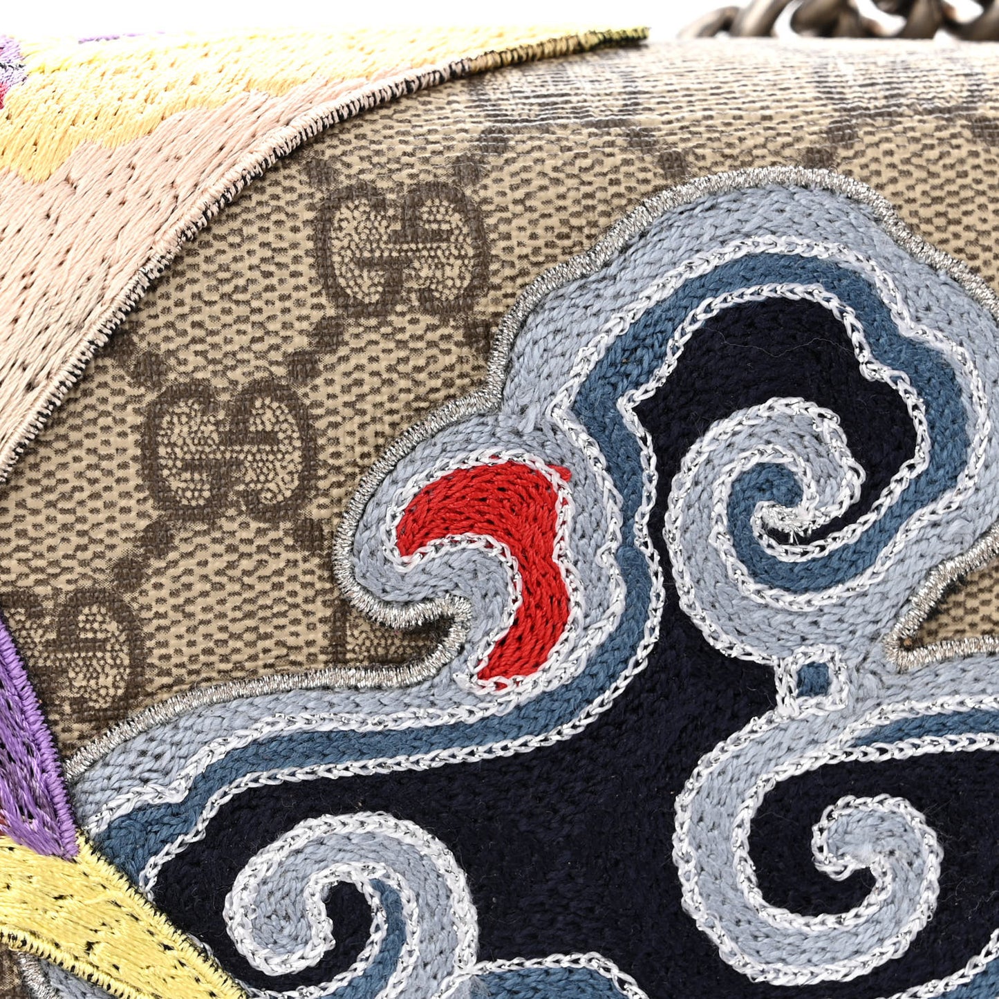GG Supreme Monogram Embroidered Medium Dionysus Shoulder Bag Taupe