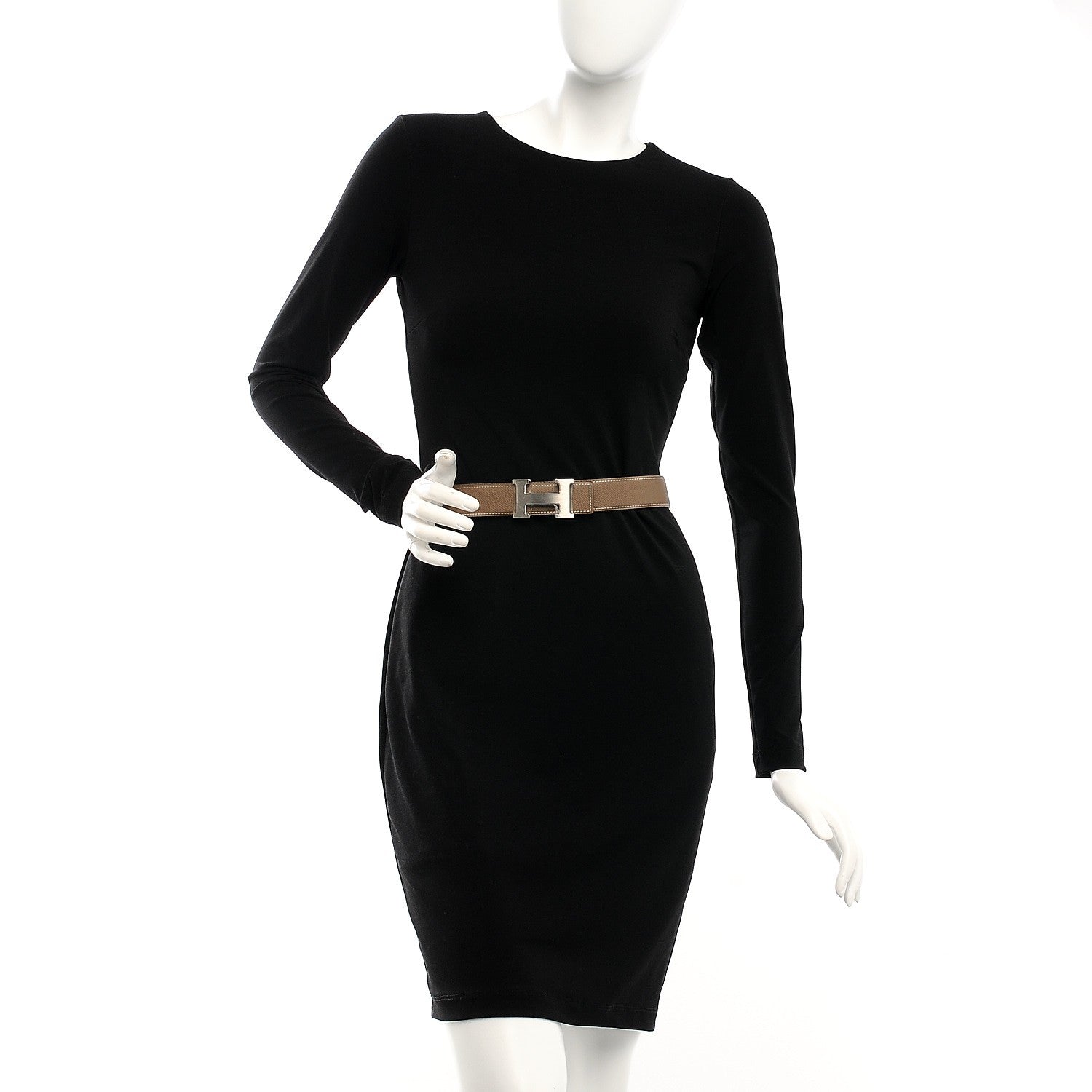 Hermes Swift Epsom 32mm H Belt 85 Black Etoupe 2 of 8