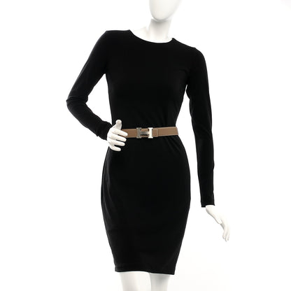 Hermes Swift Epsom 32mm H Belt 85 Black Etoupe 2 of 8