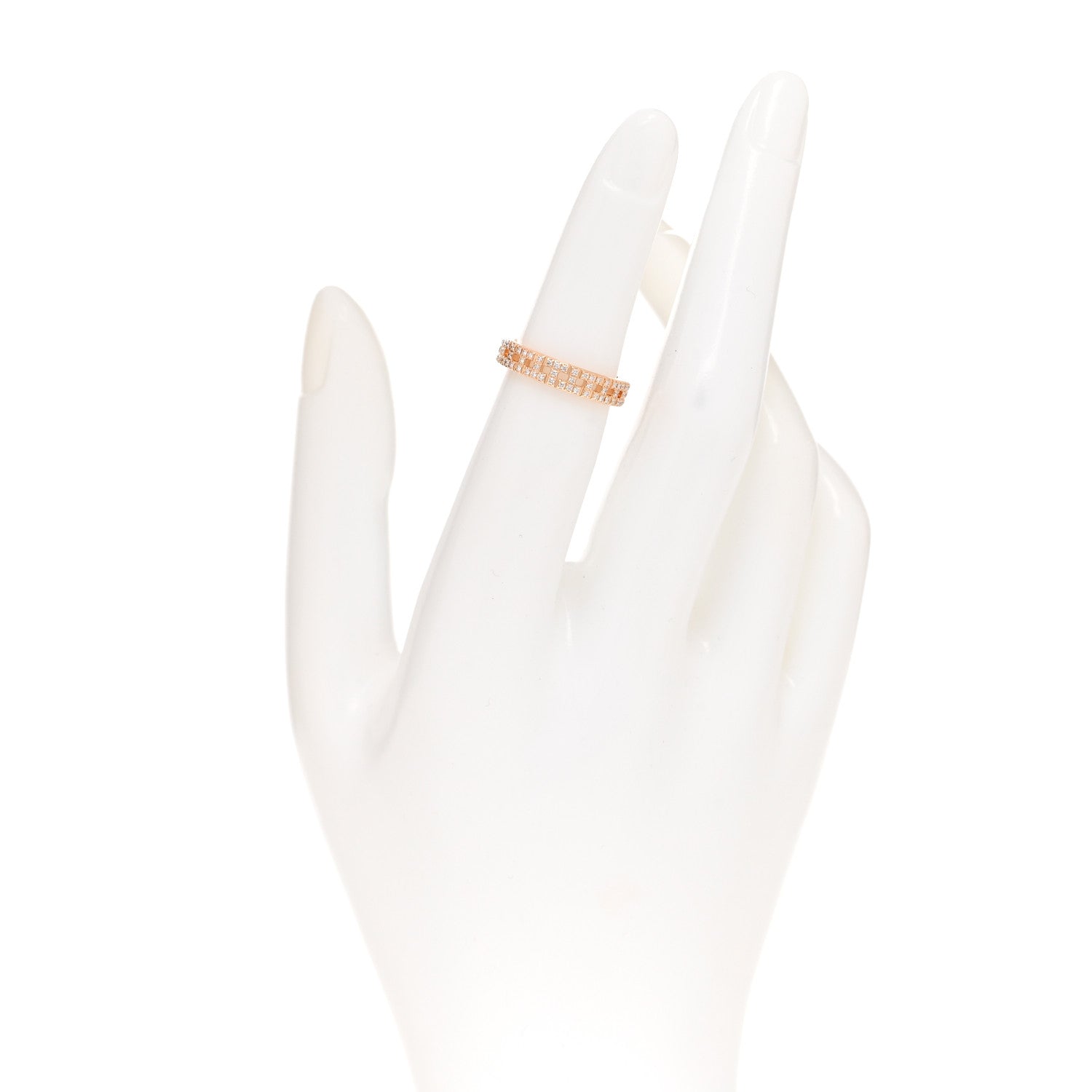 Tiffany 18K Rose Gold Diamond Narrow T True Band Ring 47 4.25 2 of 4