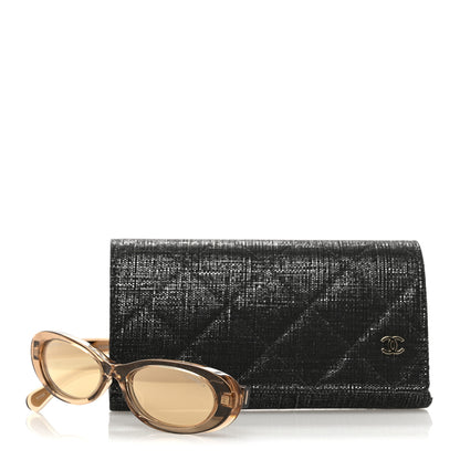 Chanel Acetate 24K Gold Mirror Oval Sunglasses 71725 Light Orange 8 of 8