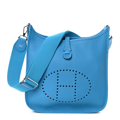 Hermes Taurillon Clemence Evelyne III PM Bleu Frida 1 of 9