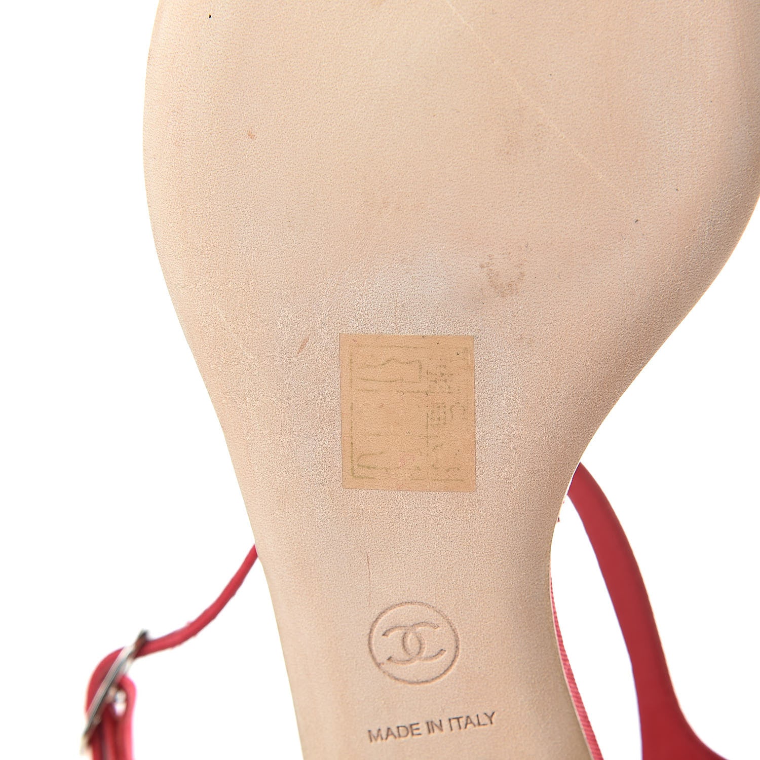 Chanel Grosgrain Lambskin Chain CC Thong Sandals 39.5 Rouge 9 of 10