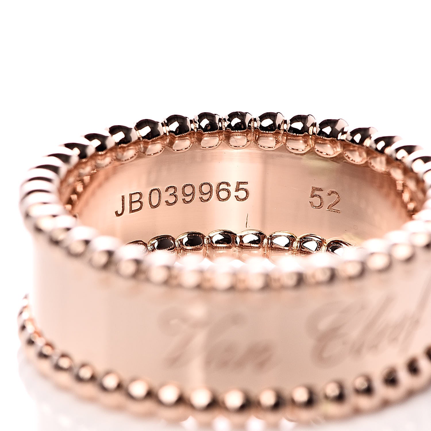 Van Cleef & Arpels 18K Rose Gold Perlee Signature Ring 52 6 5 of 5