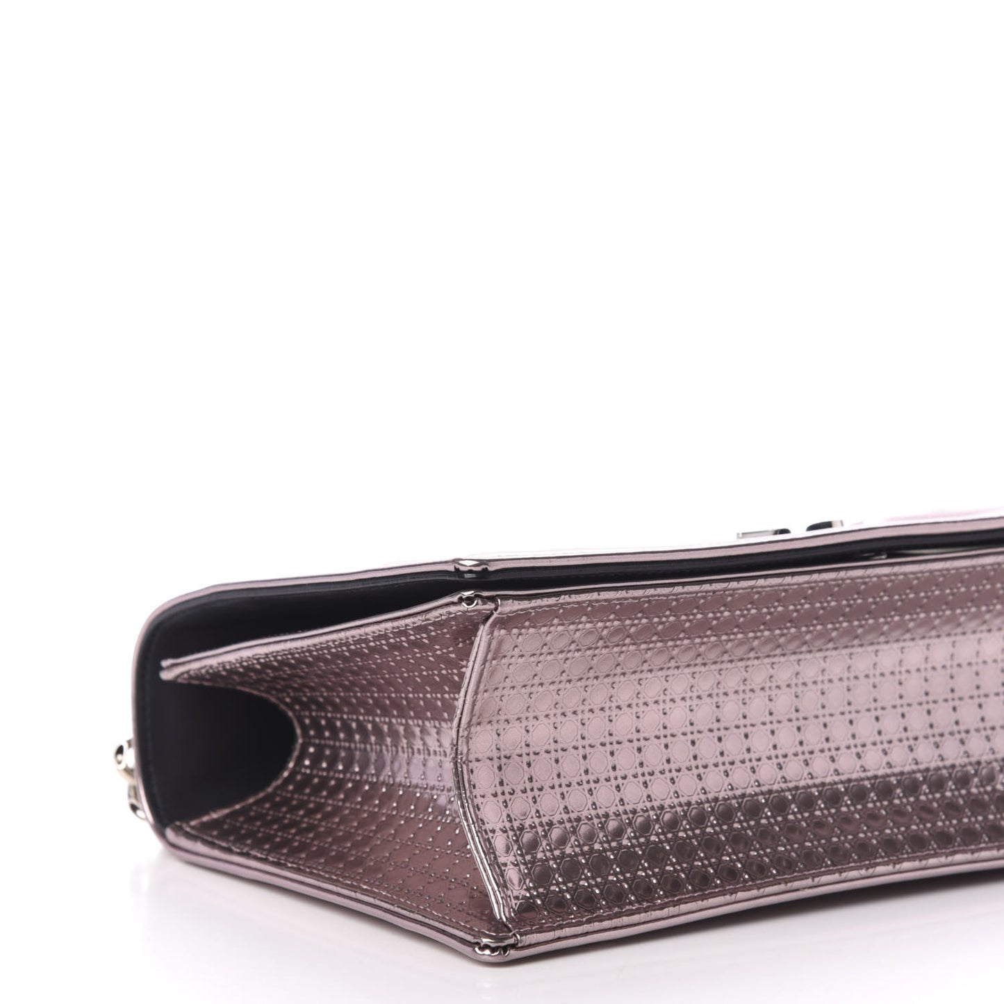 Metallic Patent Micro-Cannage Medium Diorama Flap Bag Hyper Pink