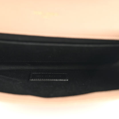Saint Laurent Grain De Poudre Matelasse Chevron Monogram Envelope Clutch Dark Beige 5 of 11