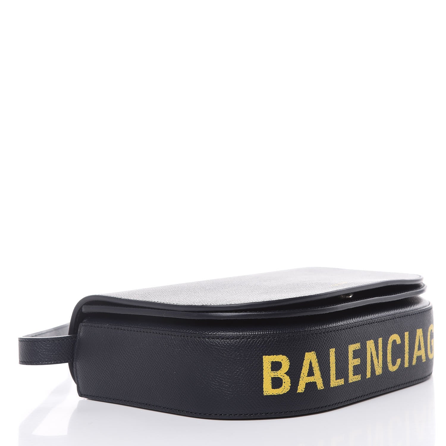 Balenciaga Signature Grained Calfskin Logo S Ville Day Bag Bleu Tempete Jaune 4 of 9