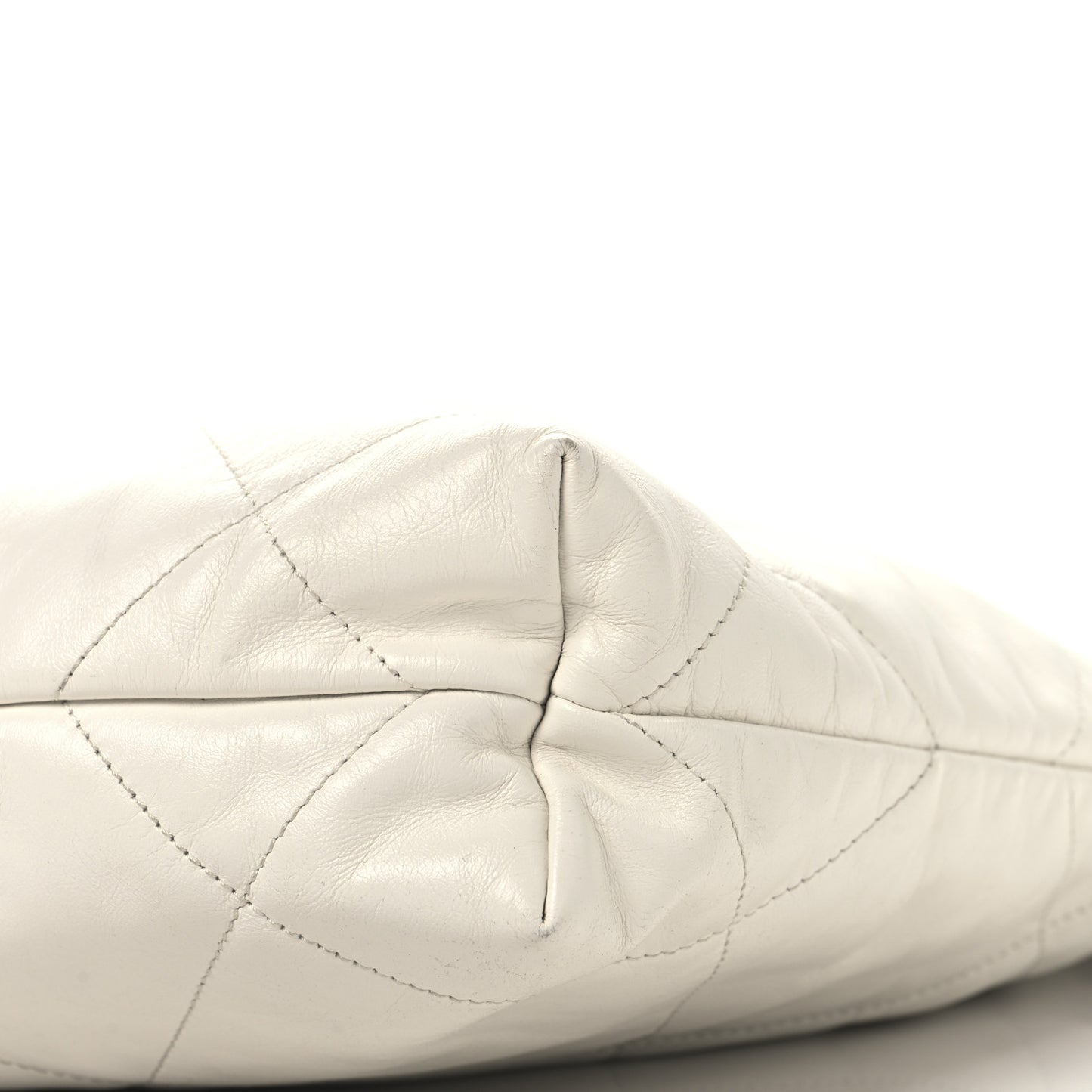 Shiny Calfskin Quilted Small Chanel 22 White