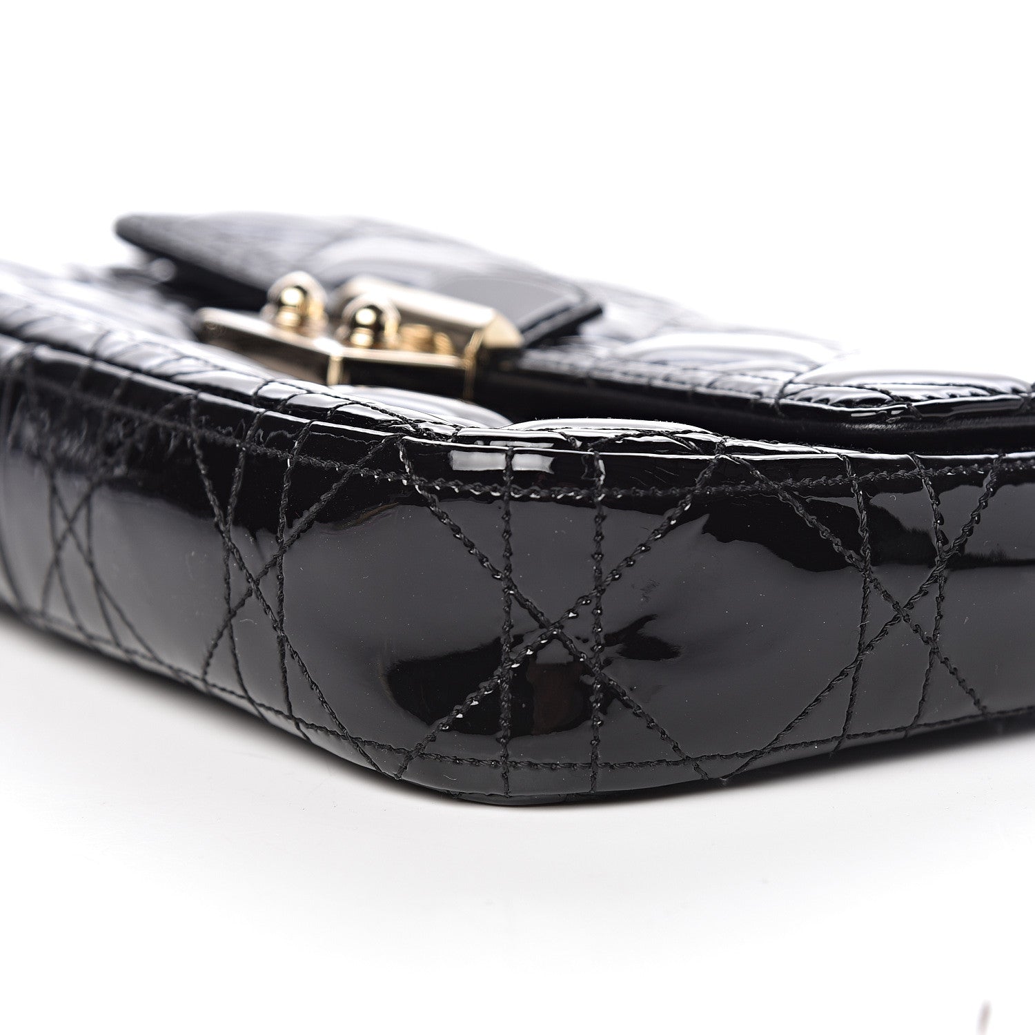 Christian Dior Patent Cannage Miss Dior Promenade Pouch Black 7 of 13