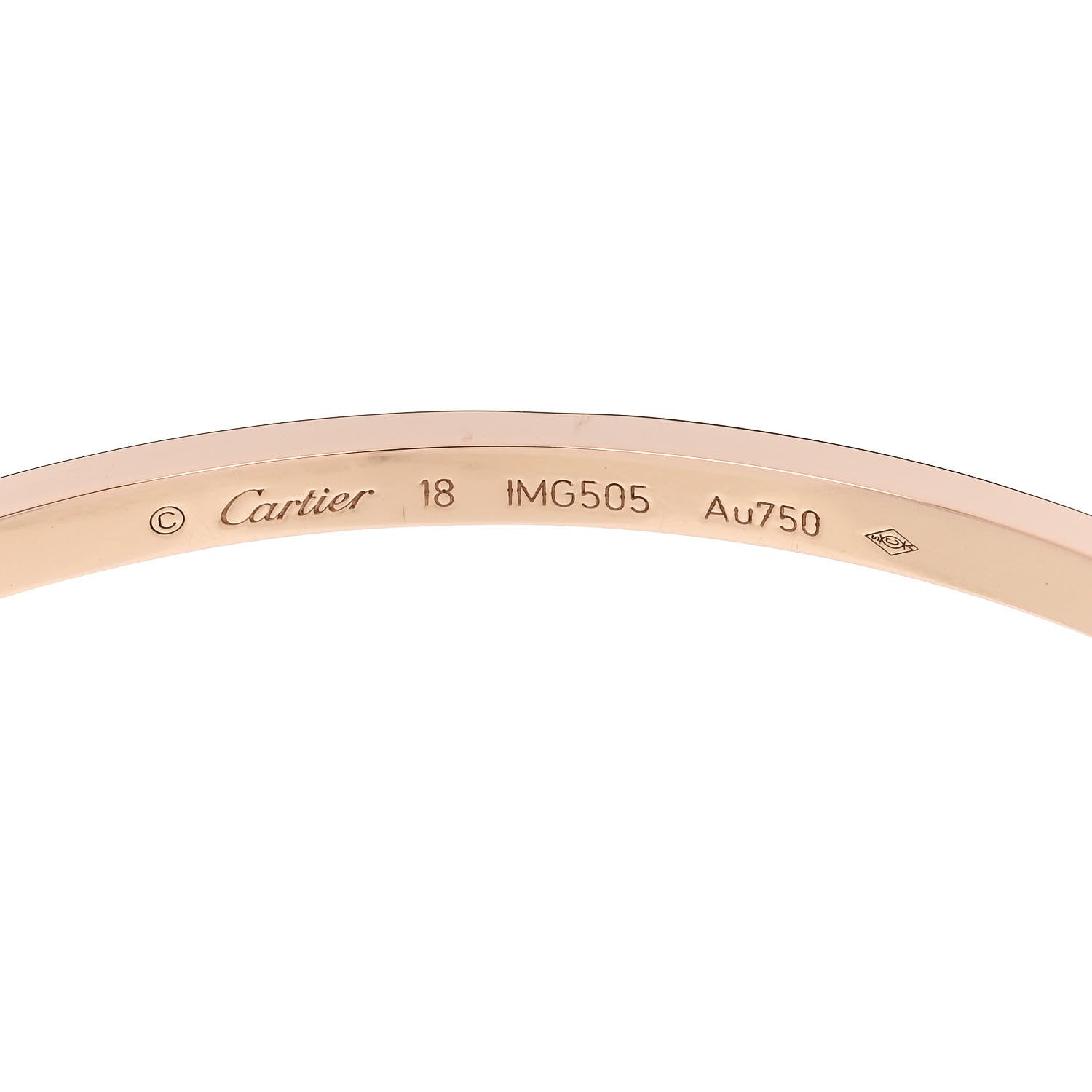 Cartier 18K Pink Gold 6 Diamond Small LOVE Bracelet 18 6 of 7