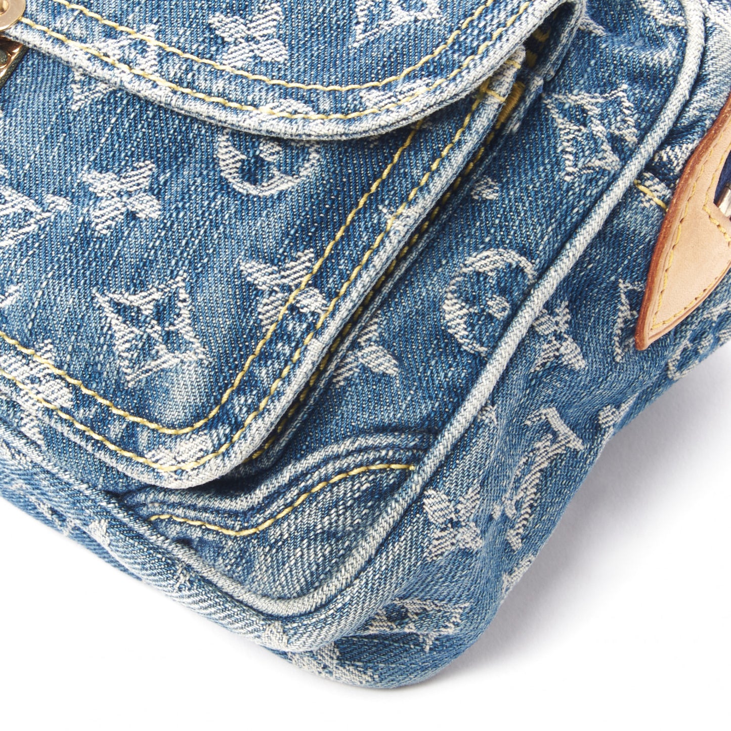 Monogram Denim Bum Bag Blue