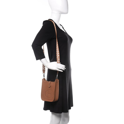 Hermes Taurillon Clemence Allegro Evelyne TPM Gold Cornaline White 2 of 10