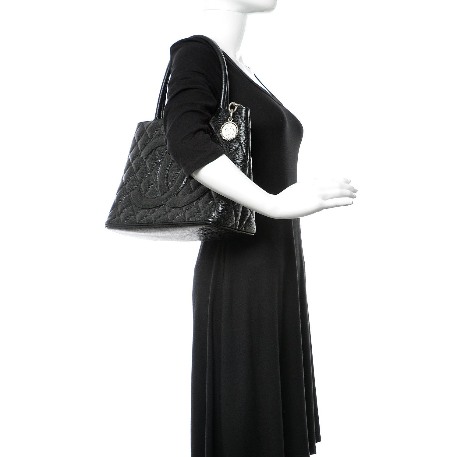 Chanel Caviar Quilted Medallion Tote Black 3 of 10