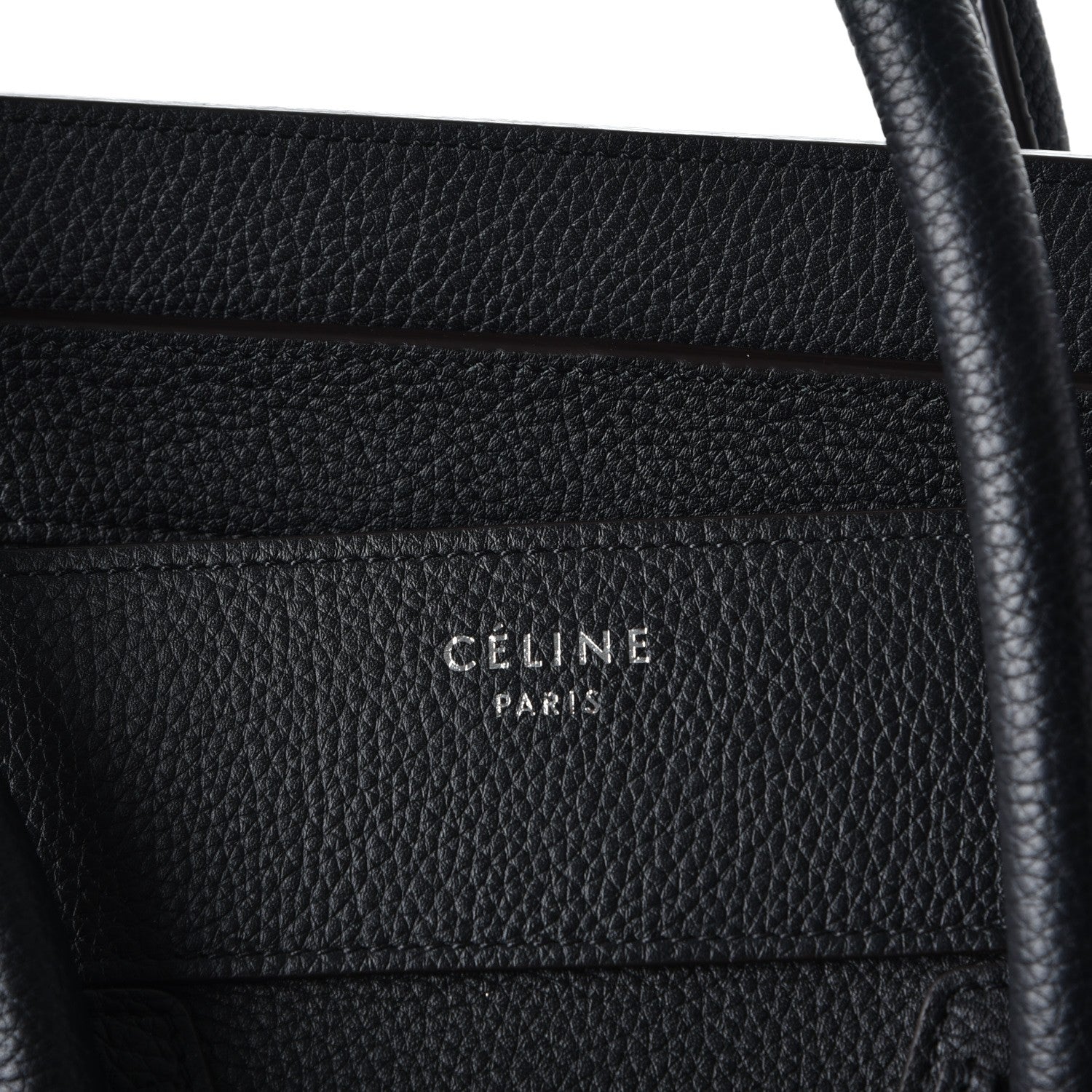 Celine Drummed Calfskin Mini Luggage Black 6 of 15