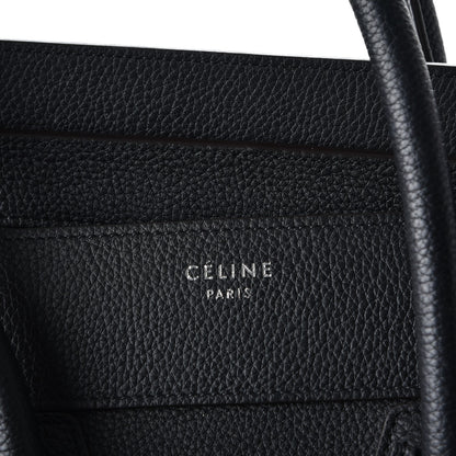 Celine Drummed Calfskin Mini Luggage Black 6 of 15