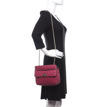 Valentino Garavani Nappa Medium Rockstud Spike Shoulder Bag Deep Cyclamin 2 of 12