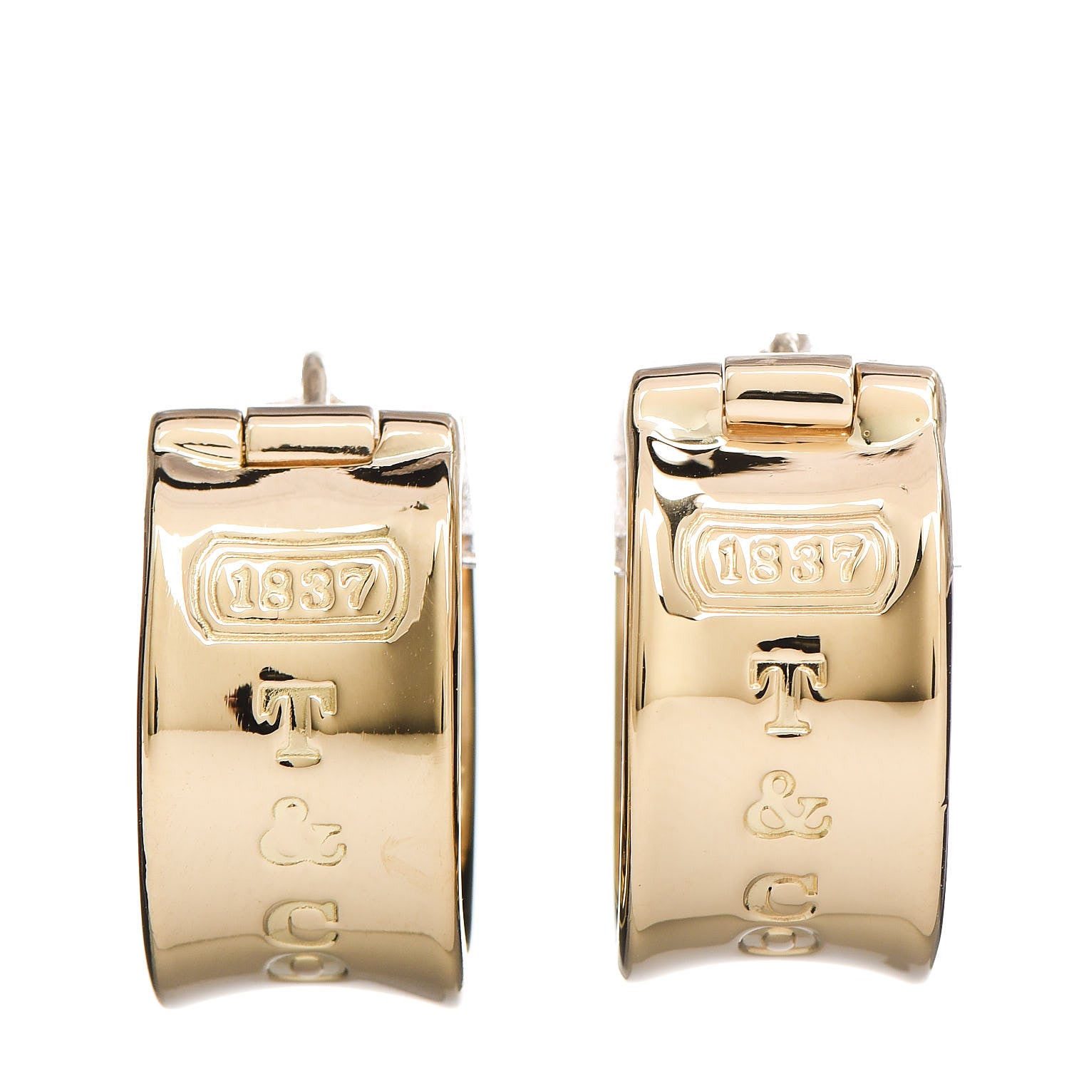 Tiffany 18K Yellow Gold 1837 Hoop Earrings 1 of 6