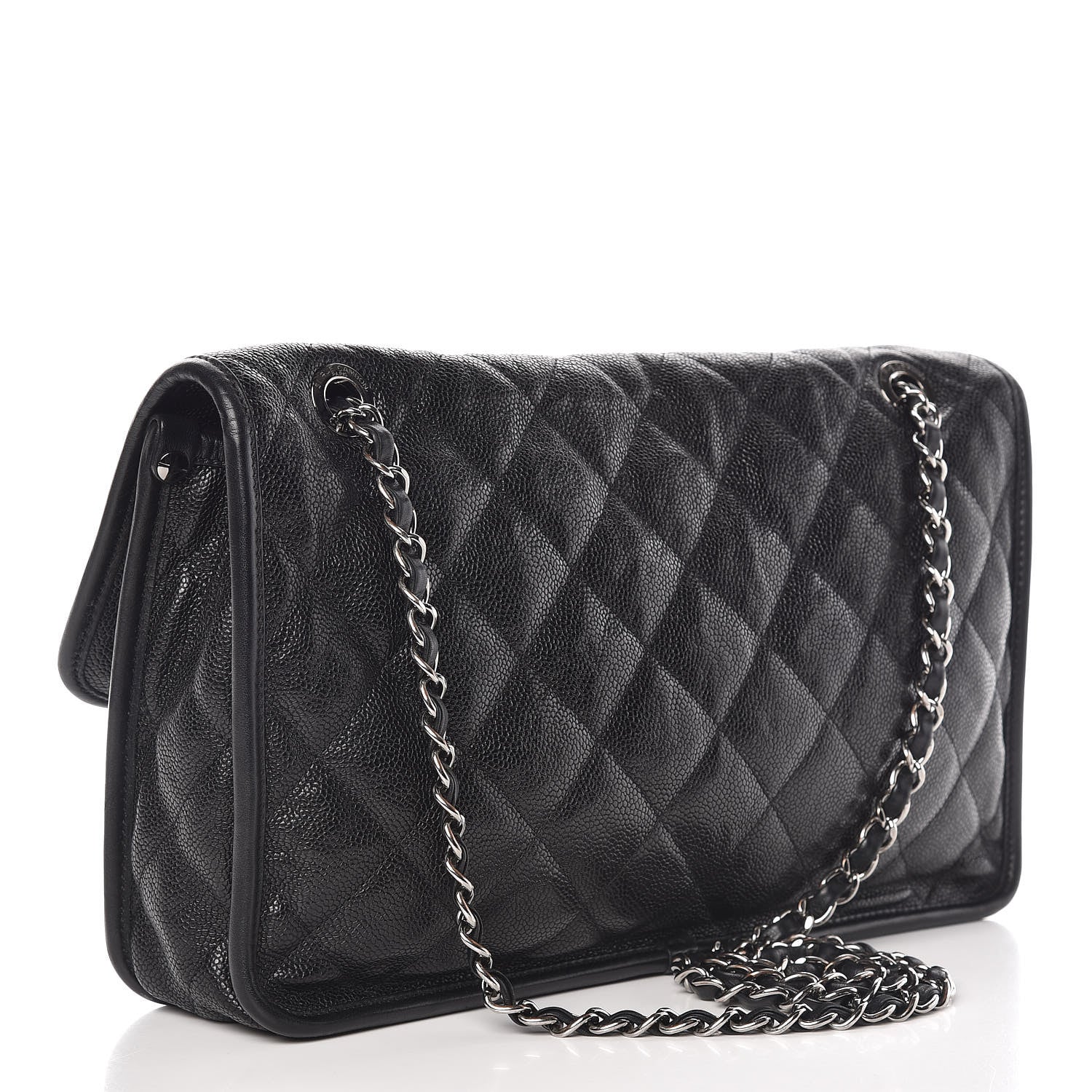Chanel Caviar Quilted Large French Riviera Flap Black 3 of 10