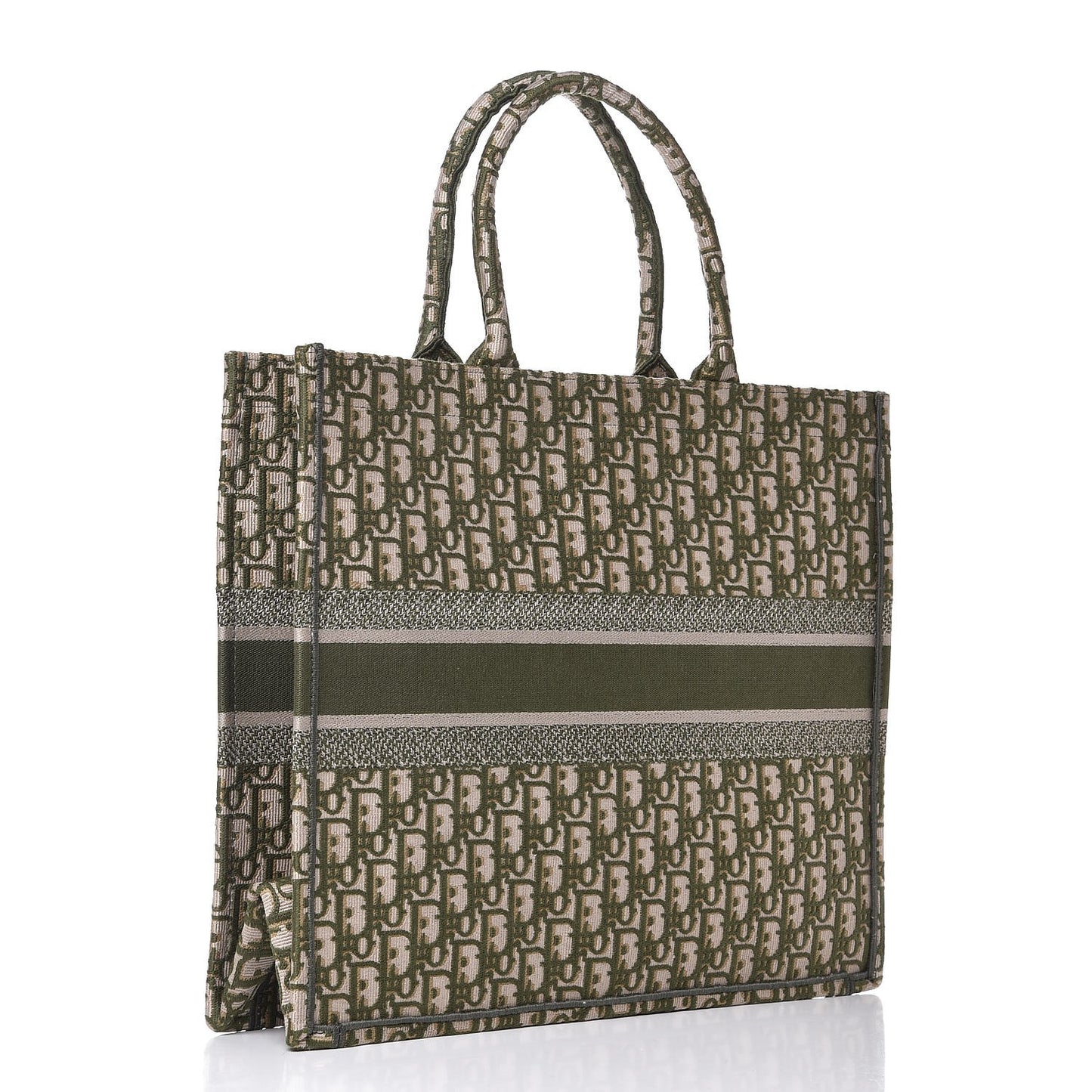 Oblique Large Book Tote Vert Multicolor