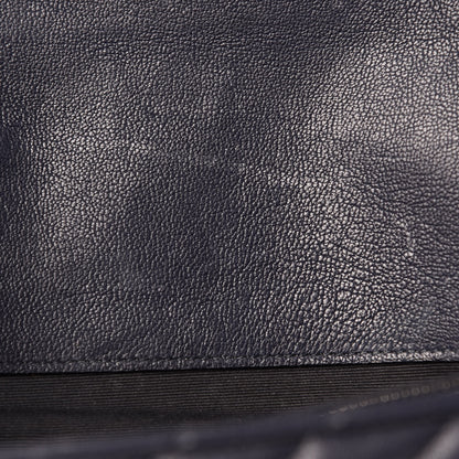 Saint Laurent Sheepskin Matelasse Chevron Monogram Large College Satchel Navy Blue 16 of 16