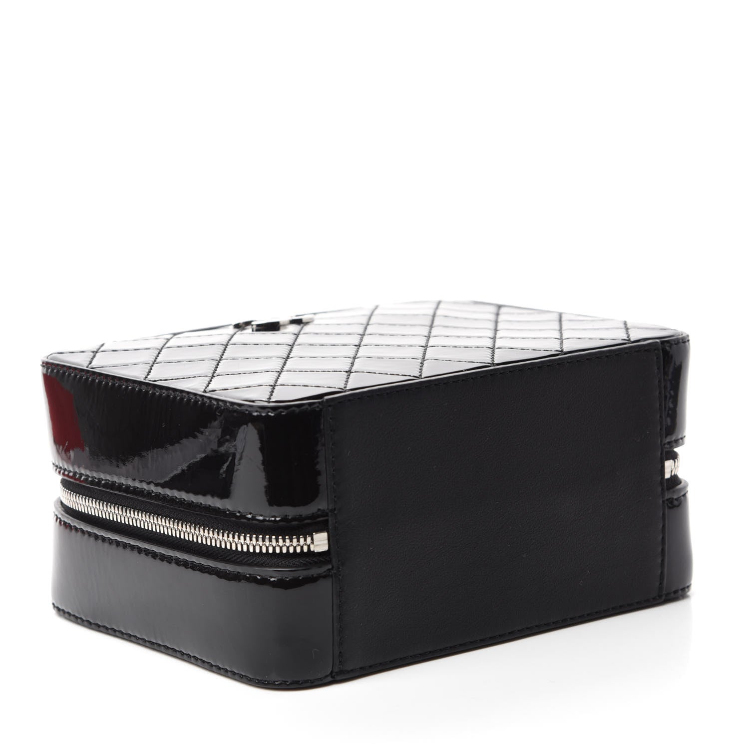 Chanel Patent Quilted Travel Kit Vanity Case Black 4 of 11