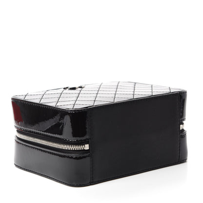 Chanel Patent Quilted Travel Kit Vanity Case Black 4 of 11