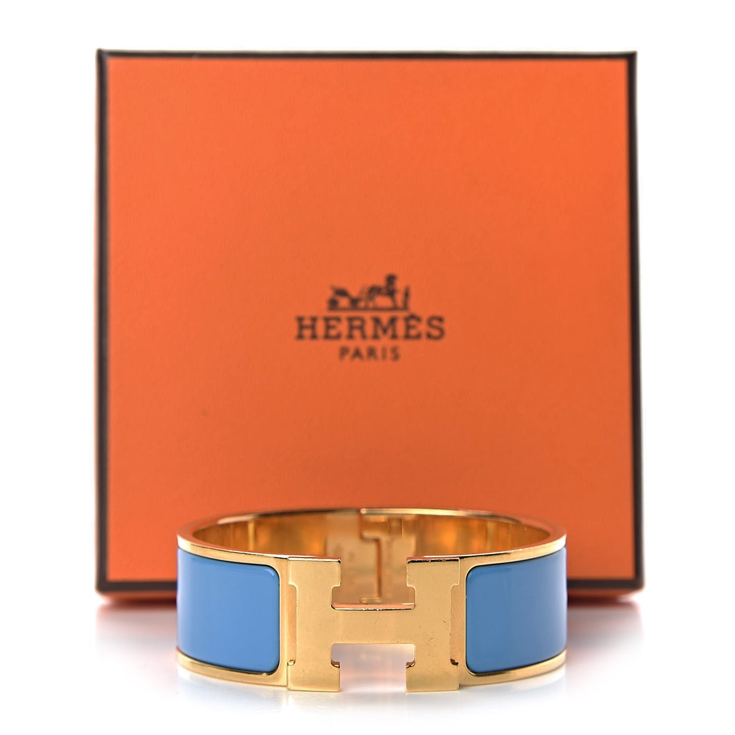 Enamel Wide Clic Clac H Bracelet PM Turquoise