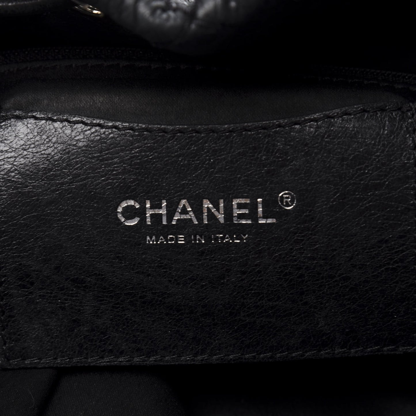 Glazed Calfskin On The Road Drawstring Tote Black
