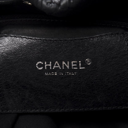 Chanel Glazed Calfskin On The Road Drawstring Tote Black 8 of 12