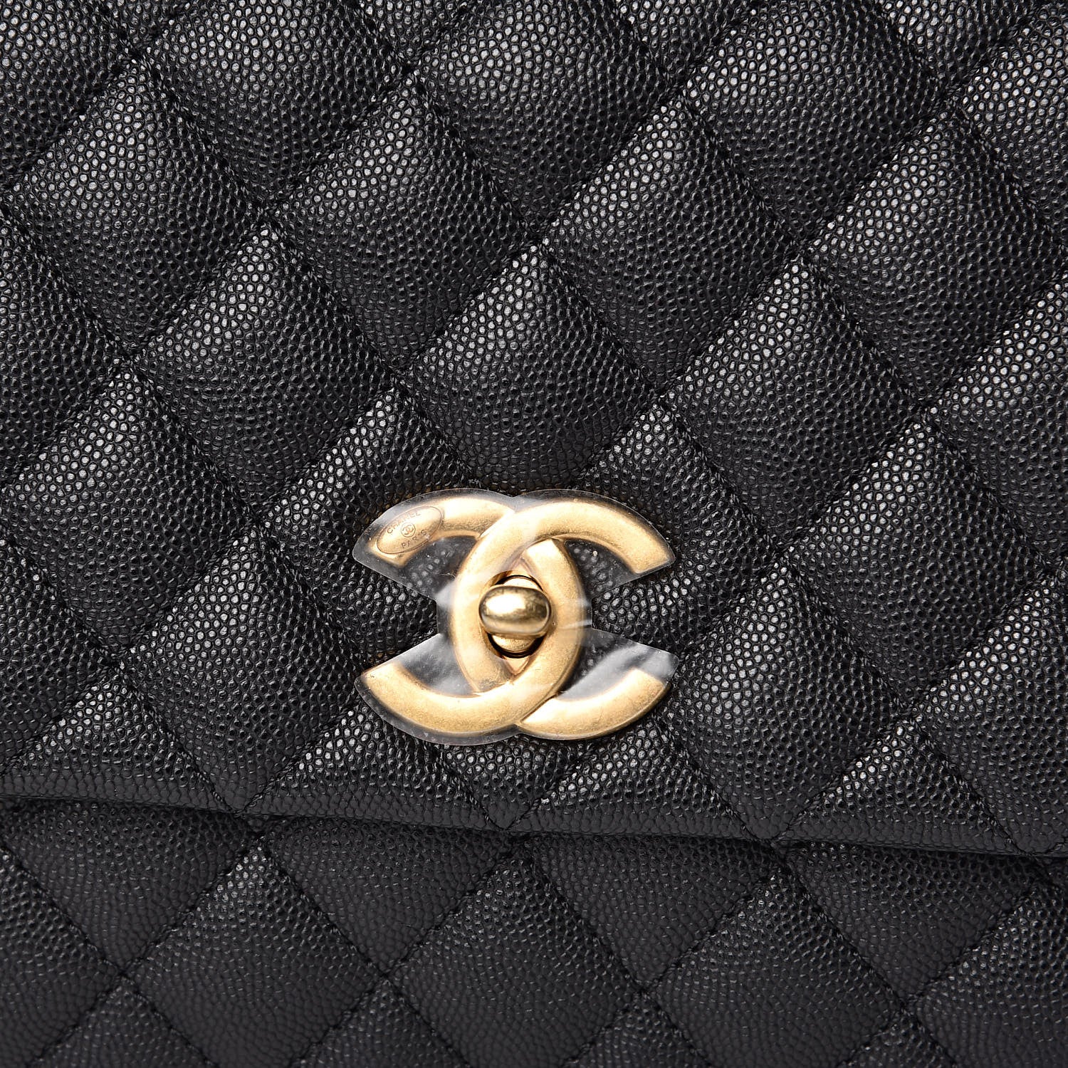 Chanel Caviar Lizard Embossed Quilted Small Coco Handle Flap Black 8 of 11