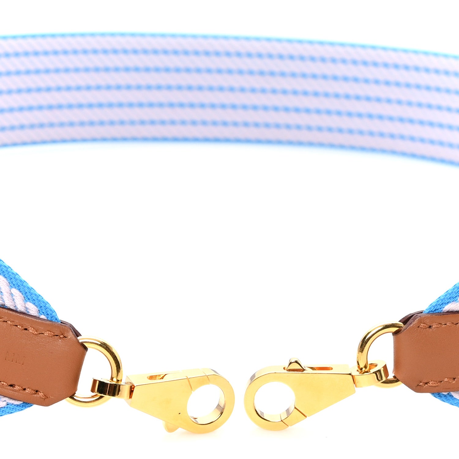 Hermes Toile Swift 50mm Sangle Cordage Shoulder Strap Azur Mauve Pale Gold 3 of 3