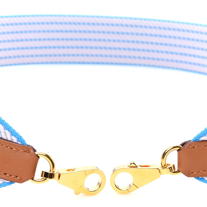 Hermes Toile Swift 50mm Sangle Cordage Shoulder Strap Azur Mauve Pale Gold 3 of 3