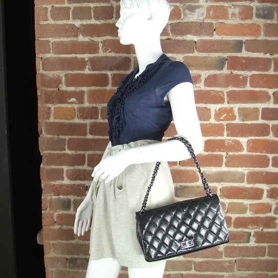 Patent Caviar Quilted 2.55 Flap Black