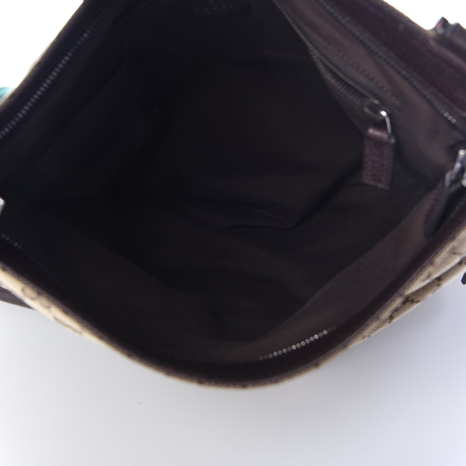 Gucci Monogram Web Medium Double Pocket Messenger Bag Dark Brown 5 of 10