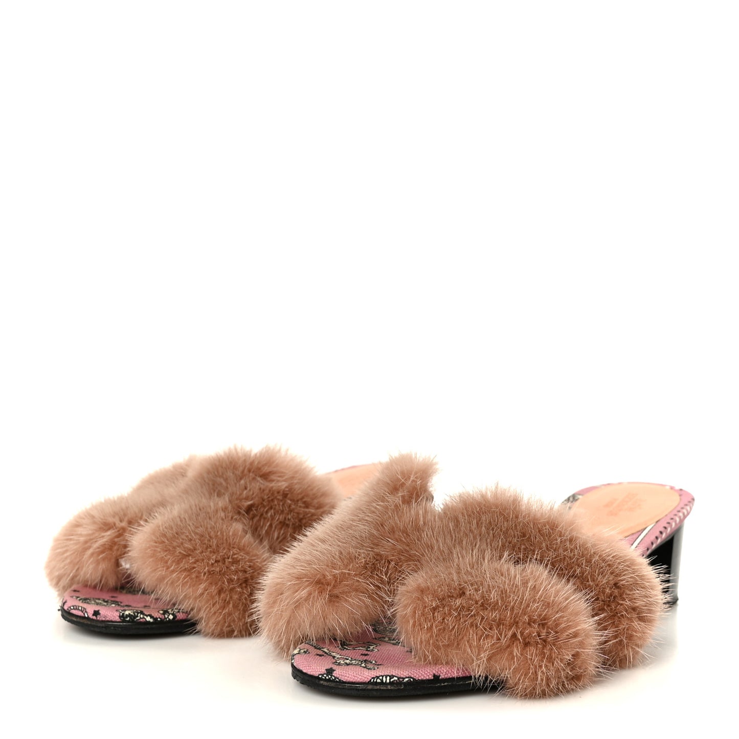 Mink Fur Oasis Sandals 35 Granit Pink