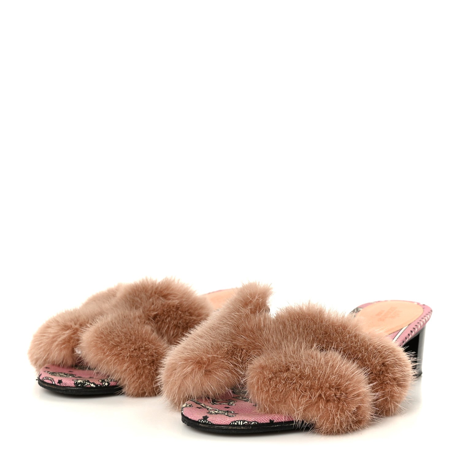 Hermes Mink Fur Oasis Sandals 35 Granit Pink 4 of 9