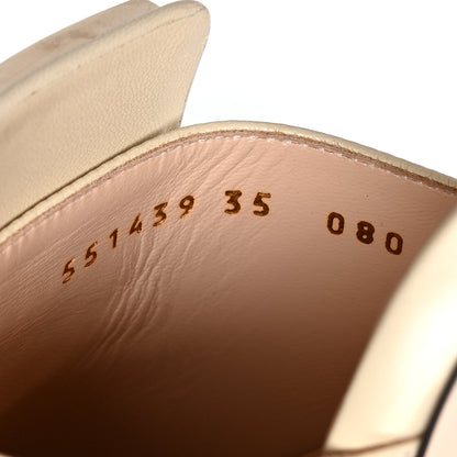 Gucci Malaga Kid Crystal Square G Madelyn Mules 35 Vintage White 6 of 7