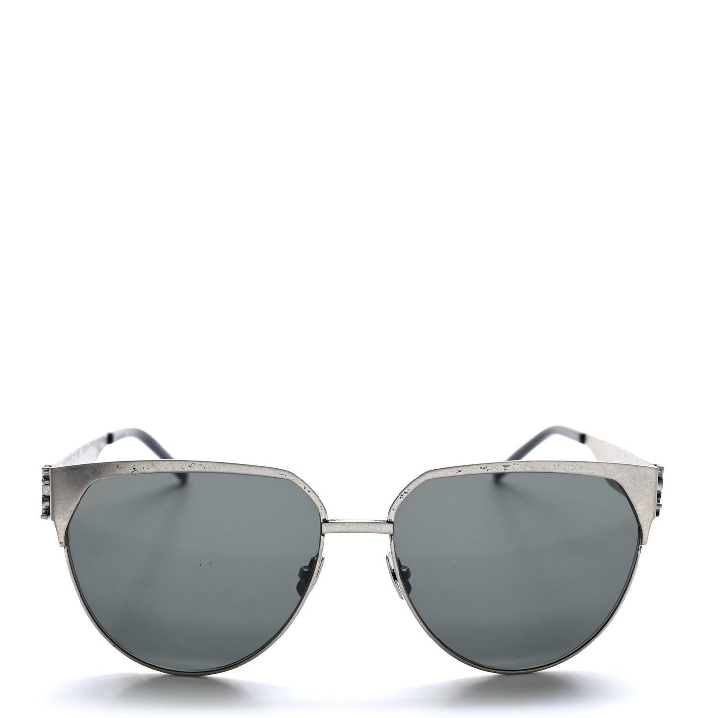 Aged Metal Cat Eye SLM43 Sunglasses Silver
