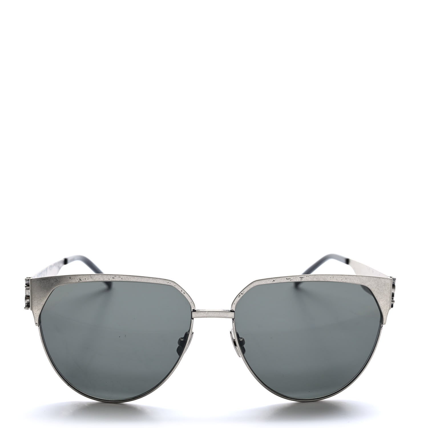 Saint Laurent Aged Metal Cat Eye SLM43 Sunglasses Silver 2 of 7