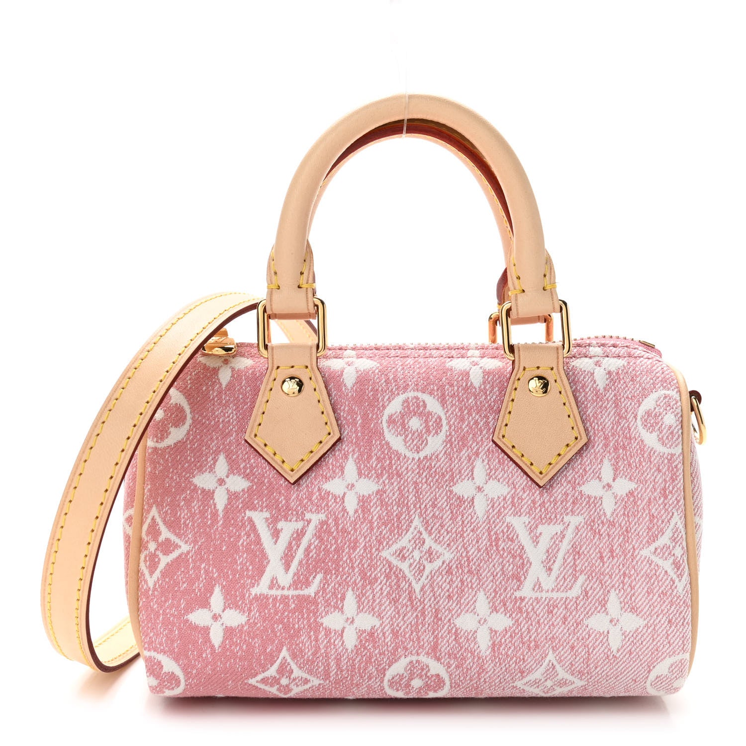 Louis Vuitton Monogram Jacquard Denim Nano Speedy Bandouliere Pink 1 of 10