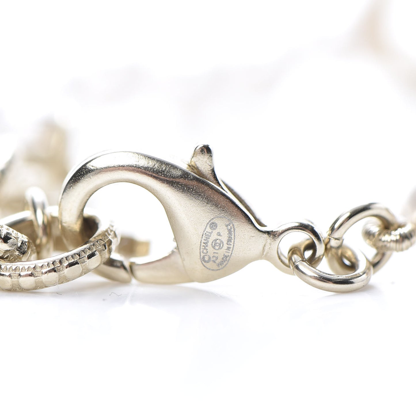 Pearl Crystal CC Bracelet Gold