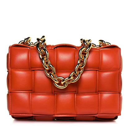 Bottega Veneta Lambskin Maxi Intreccio Padded Chain Cassette Crossbody Bag Maple 1 of 14