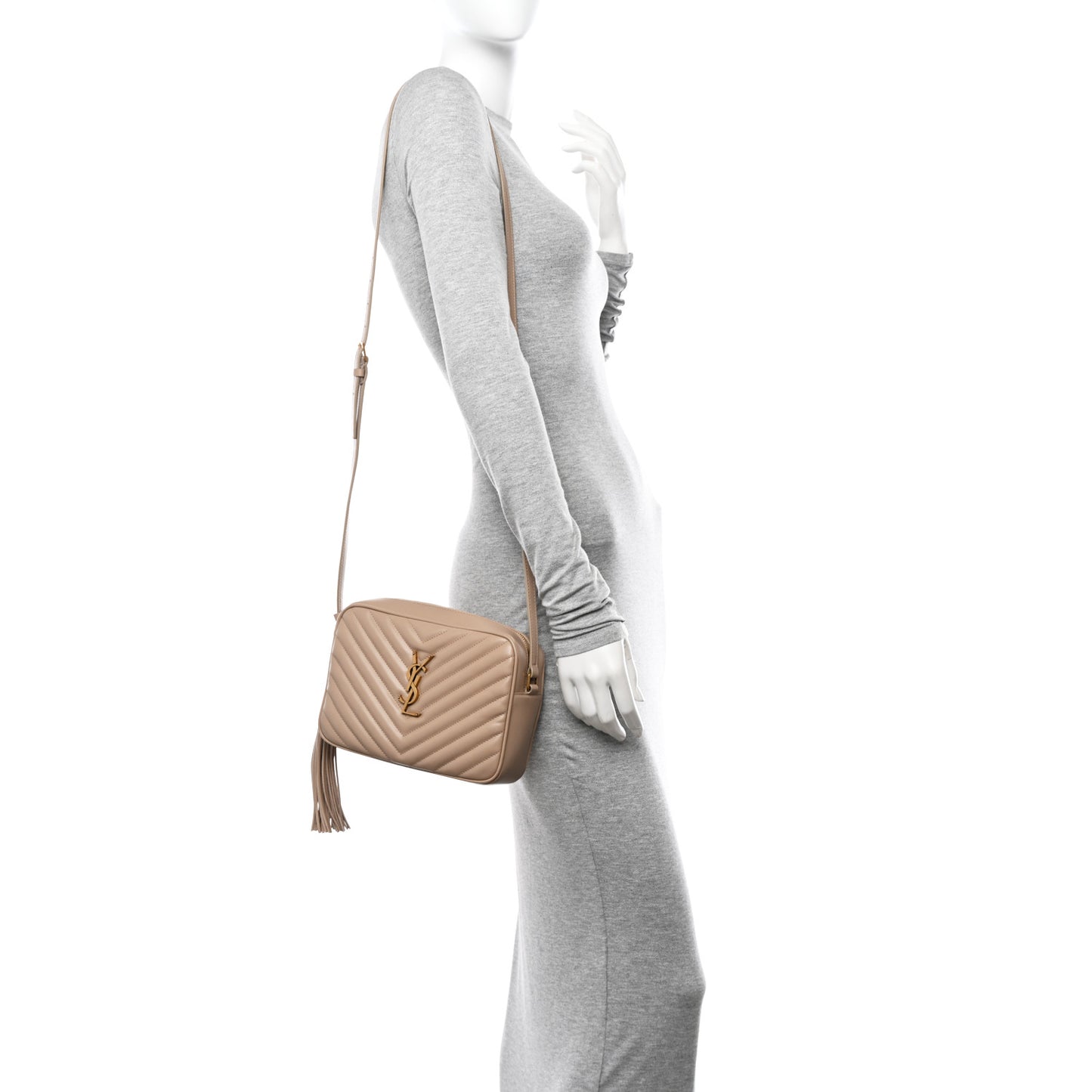 Calfskin Matelasse Monogram Lou Camera Bag Dark Latte