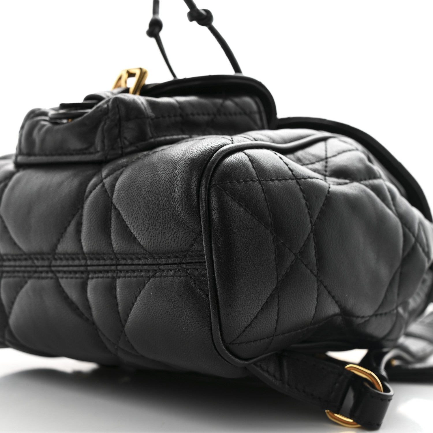 Christian Dior Lambskin Macrocannage Small Caro Backpack Black 10 of 11