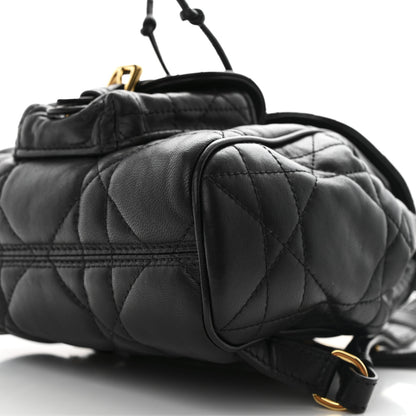 Christian Dior Lambskin Macrocannage Small Caro Backpack Black 10 of 11