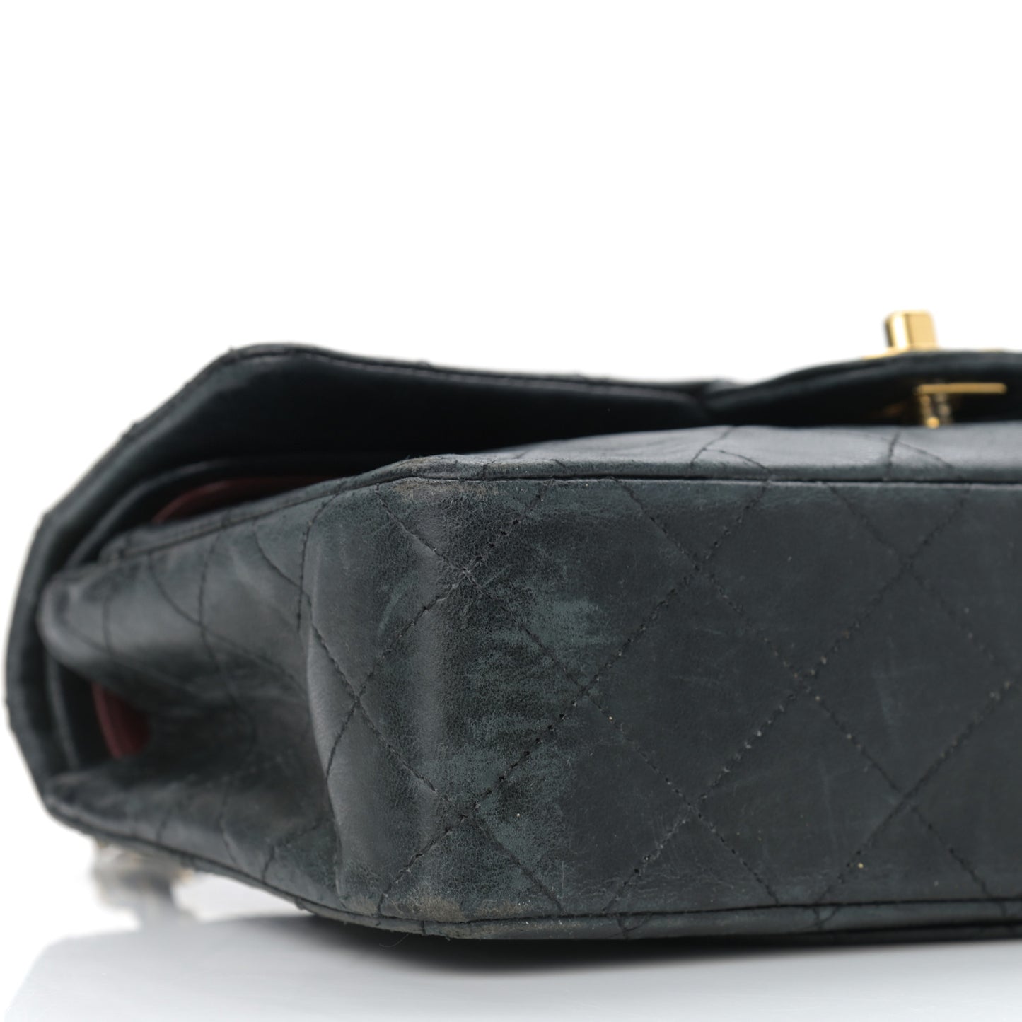 Lambskin Quilted Small Double Flap Black