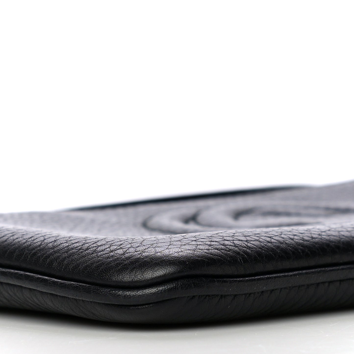 Pebbled Calfskin Soho Wristlet Black