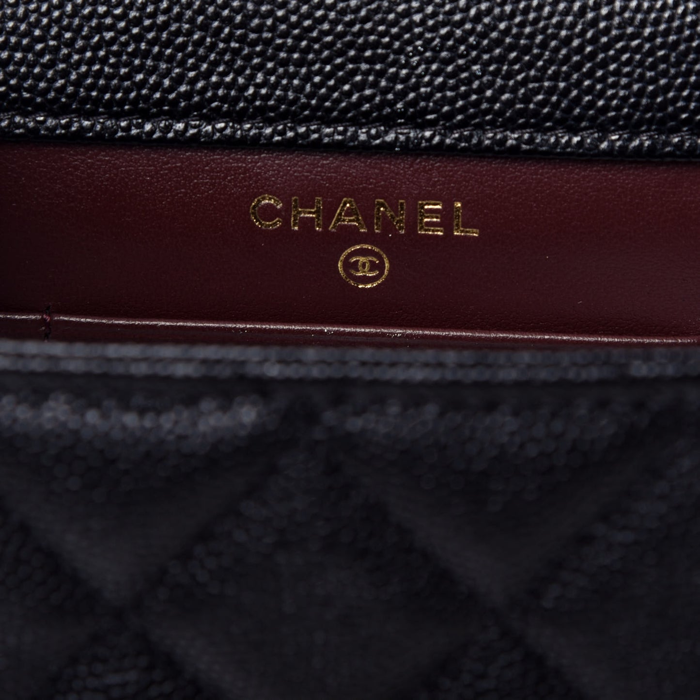 Caviar Quilted Classic Phone Holder Black